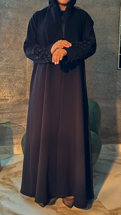 عباية كريب أسود — A25