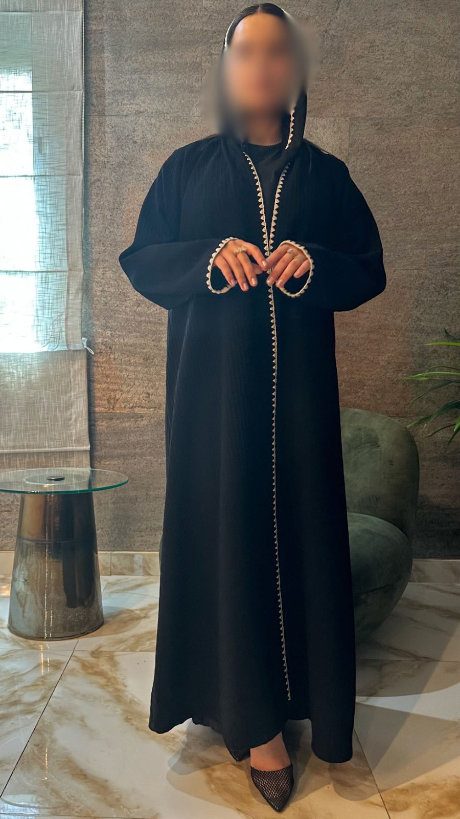 عباية هِبة، كريشه مخطط ناعم — A7