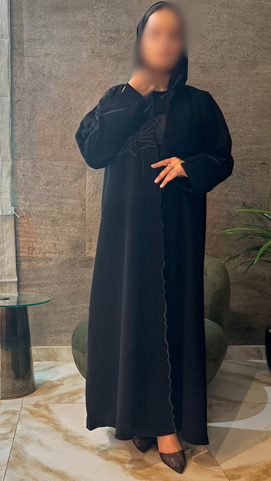 عباية روزا، كريب ناعم بكم فرنسي — A9