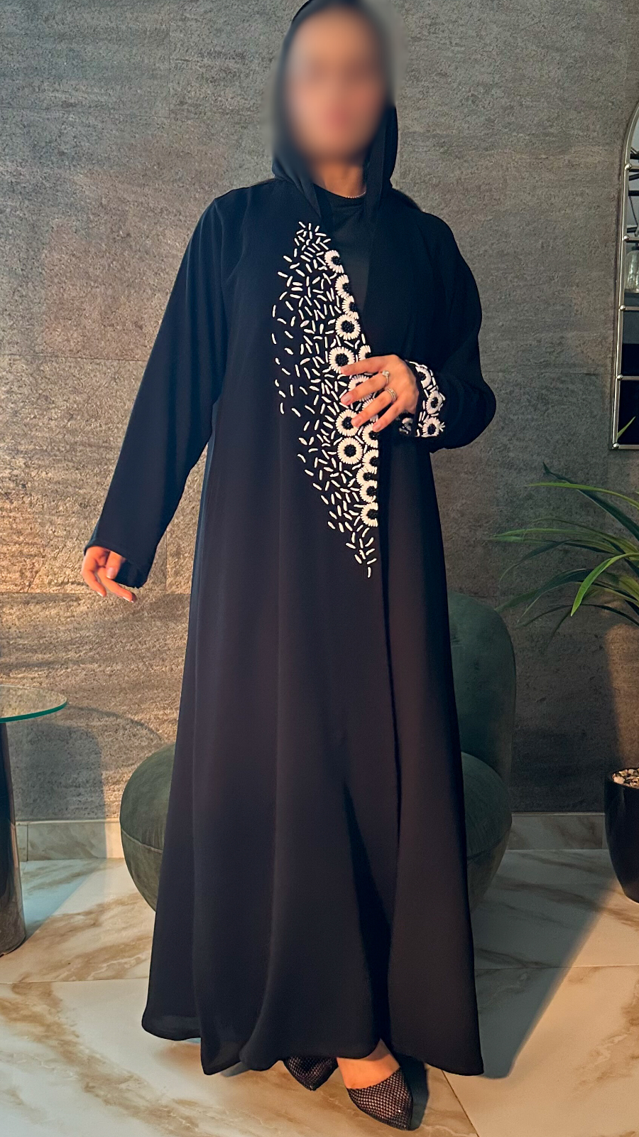 عباية غَيْم، ملكي بتفاصيل تطريز راقية — A10