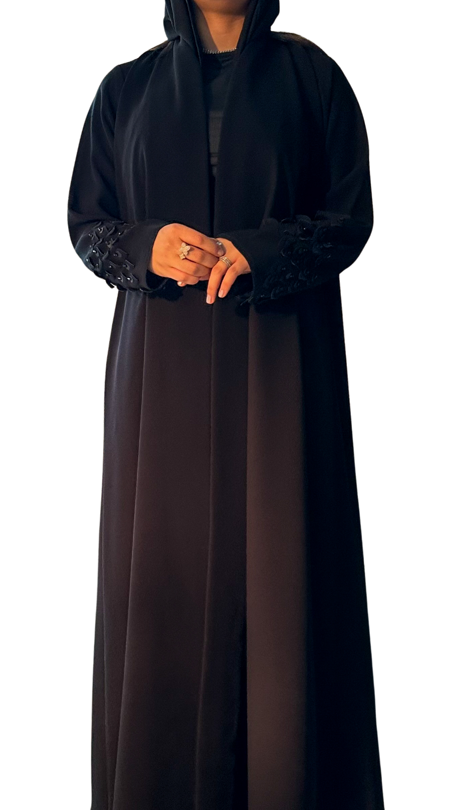 عباية كريب أسود — A25